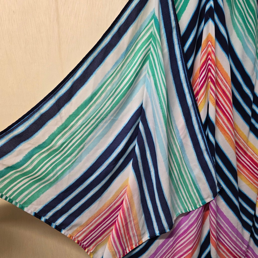 Tommy Bahama Striped Handkerchief Hem Cover Up Dress Multicolor L/XL TSW90923C - Picture 10 of 14